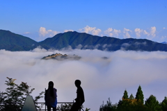 竹田城跡　光の道展望台