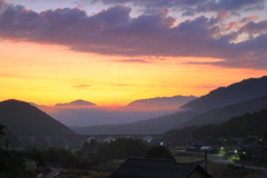 虎臥城大橋　朝焼け