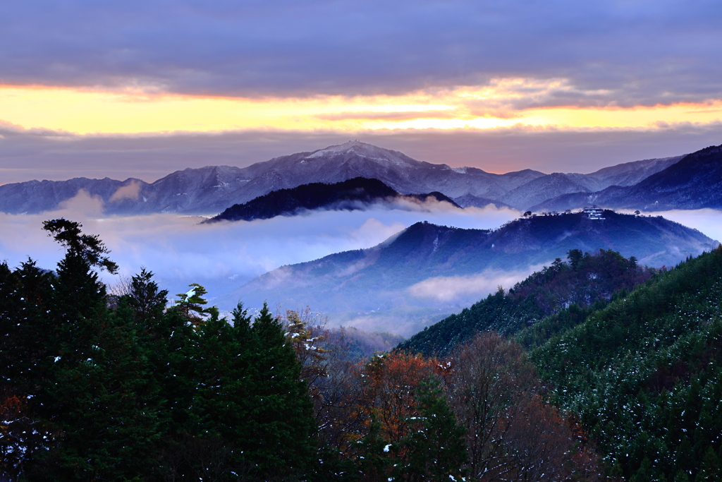竹田城跡　雪景色