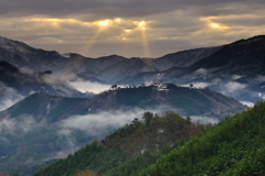 竹田城跡　雲の隙間から