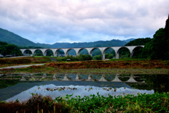 虎臥城大橋　映り込み