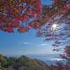 比叡山の紅葉と琵琶湖
