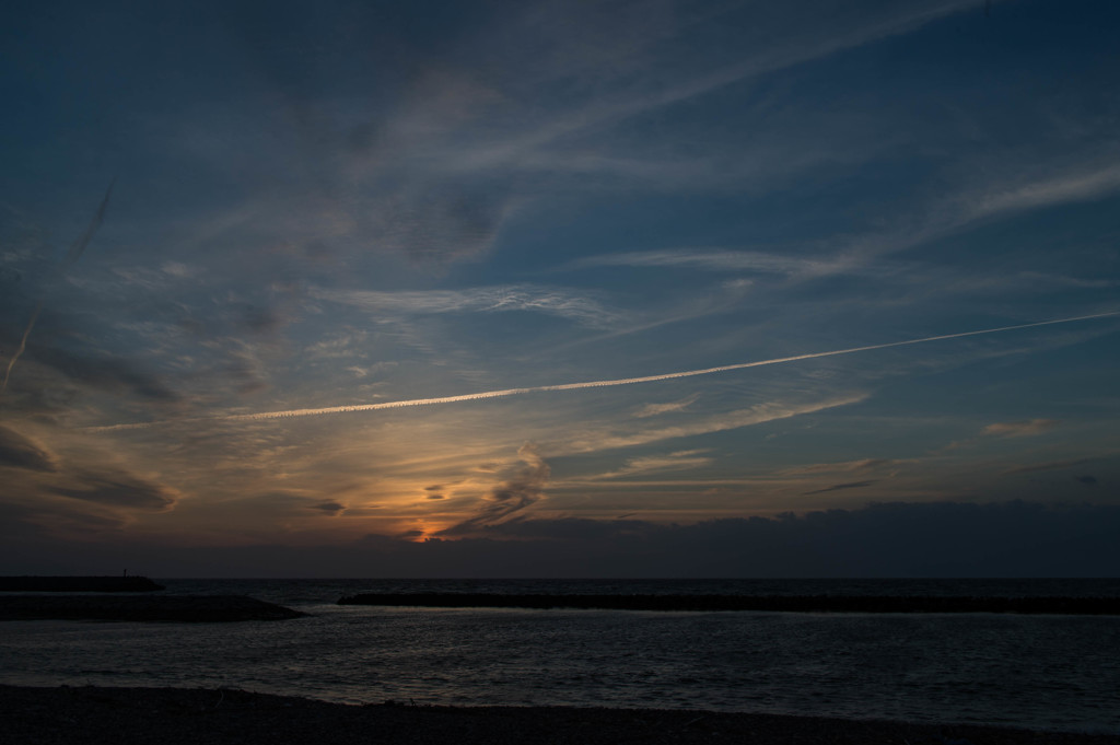 五色が浜夕景