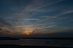 五色が浜夕景