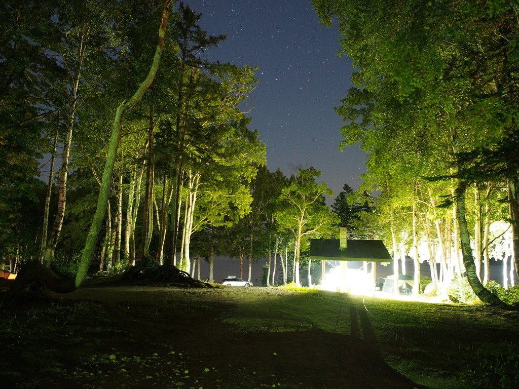 キャンプ場の夜