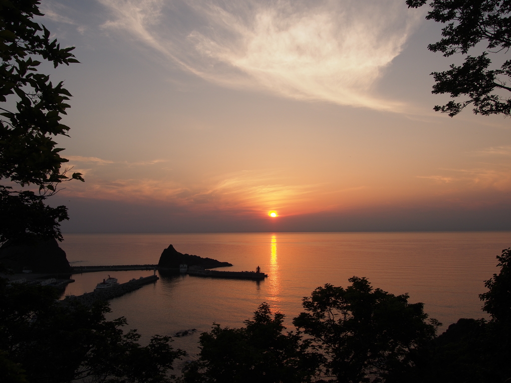 知床の夕陽