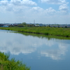 川に映る雲