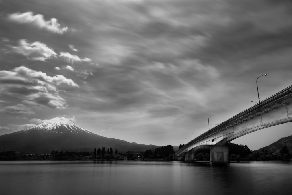 河口湖から見る富士山