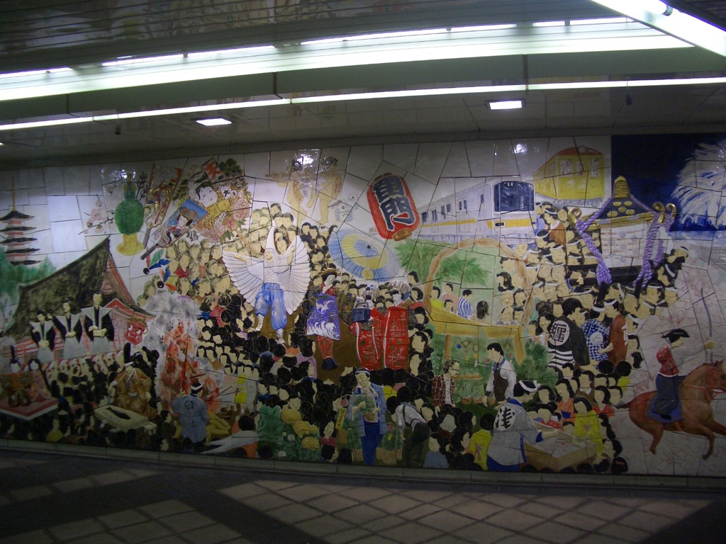 浅草の年中行事を描いた壁画「浅草の祭り」（大橋直久）