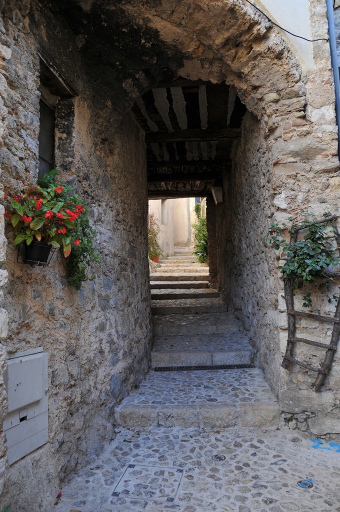 Sainte-Agnes村の生活通路