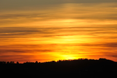 レーデ谷を染める夕日