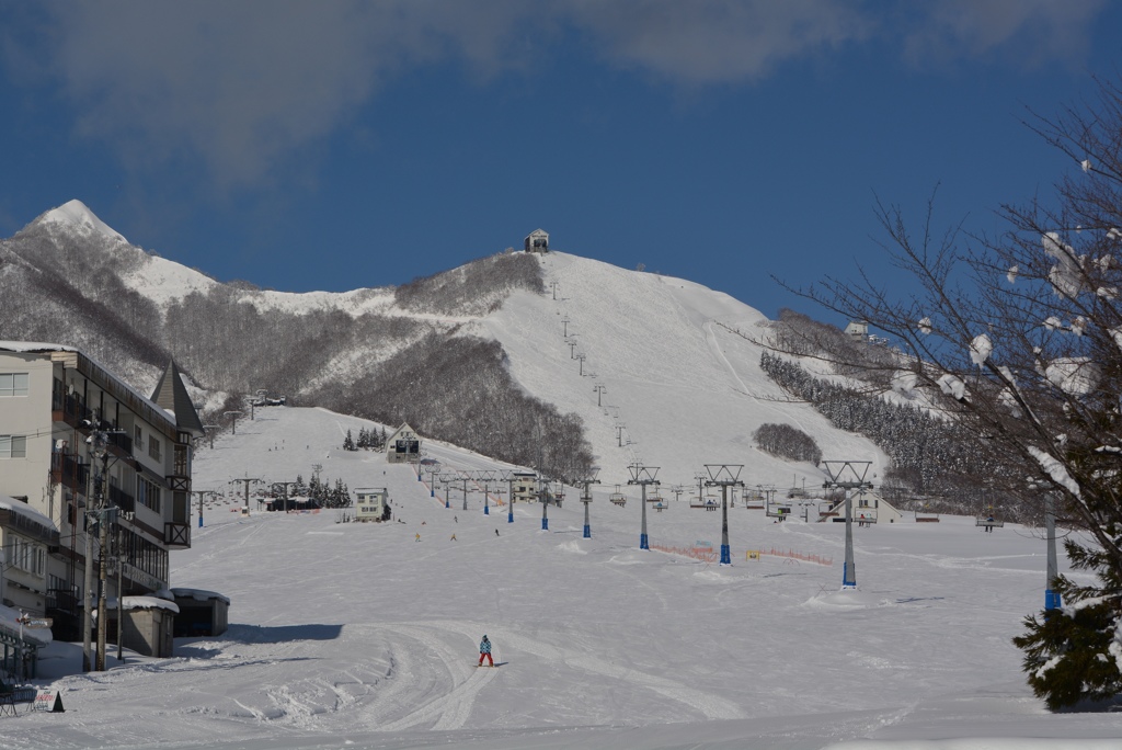 快晴の岩原スキー場