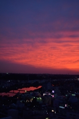 川面に映る夕焼け