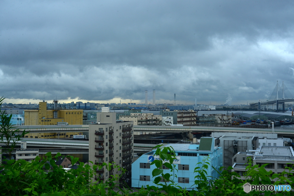 雨の横浜