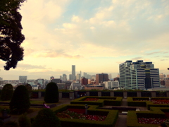 イタリア山夕景