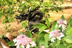 竜と紫陽花