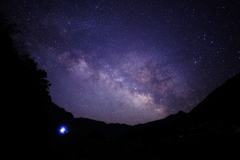 谷底からの天の川
