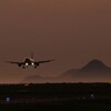 空港の夕焼け　④