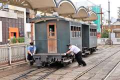 坊っちゃん列車　客車の移動