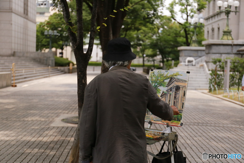 おじぃちゃんの背中