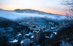 朝霧に包まれて