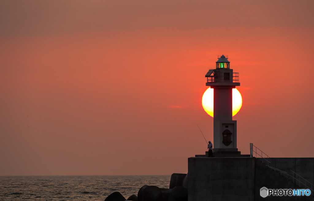 漢の夕陽釣り