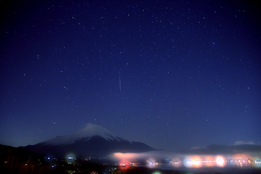 富士と流星