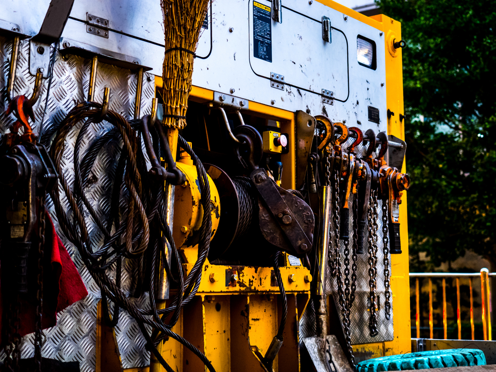 回送車のチェーンブロック
