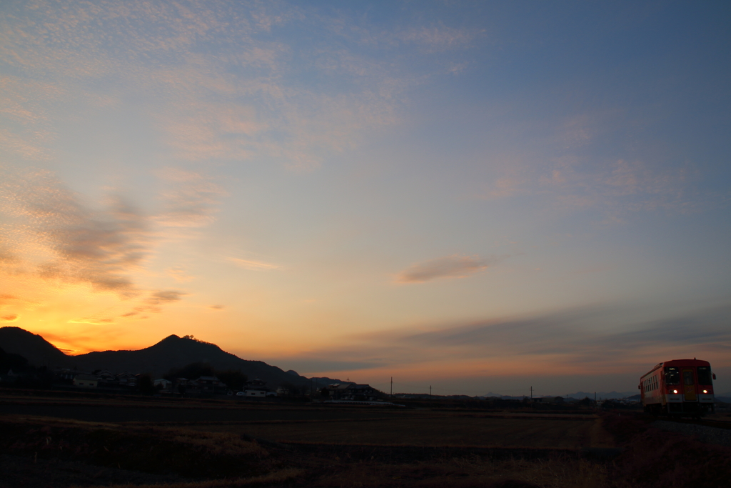 仕事帰りの夕焼け