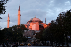 トルコ　イスタンブール　夕焼けのアヤ・ソフィア