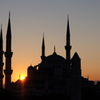 トルコ　イスタンブール　ブルー・モスク　ご来光