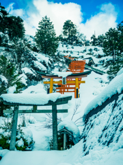 雪中の稲荷神社