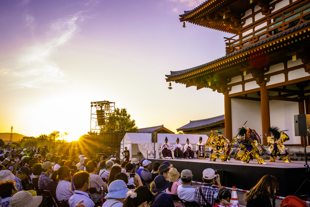 夕暮れの石見神楽