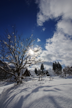 冬の空、碧く高く