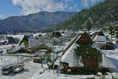 雪の美山かやぶきの里