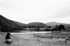 河原にて