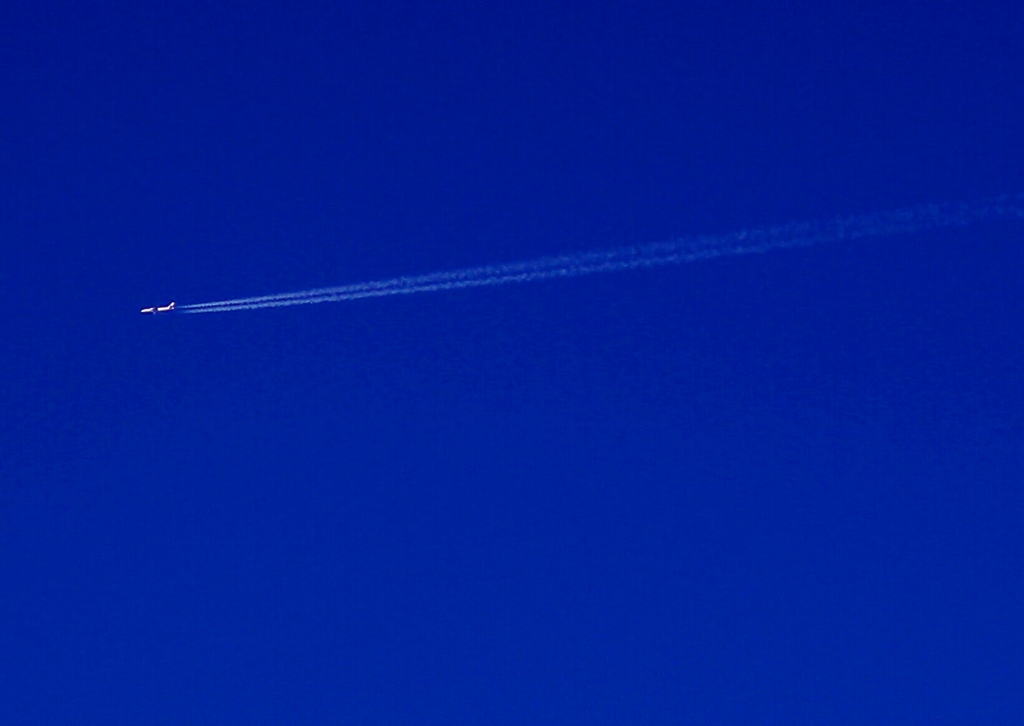 青い空に白の一文字