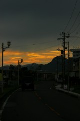 海岸通り夕方の景