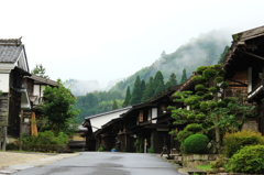朝霧の妻籠宿