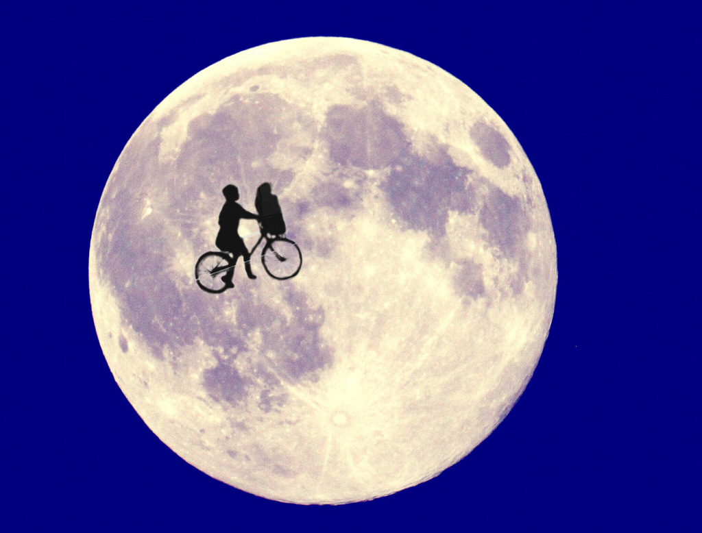 E.T.のポスター風に
