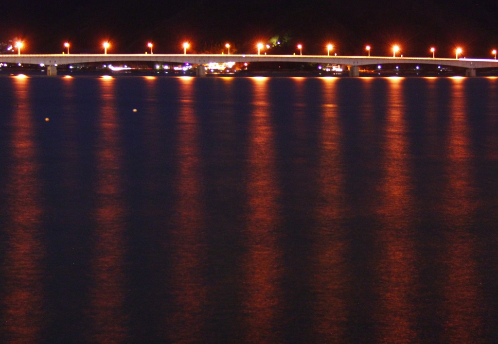 河口湖大橋の夜景
