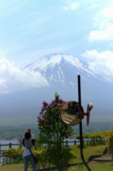 富士山と一緒にパチリ