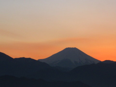 日没後の富士山