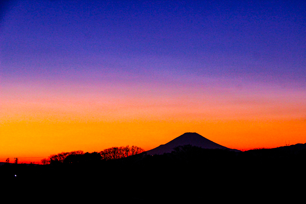 夕暮れ富士