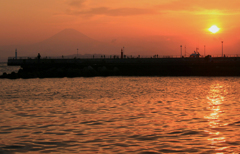 片瀬海岸夕刻の景