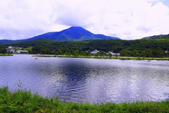 蓼科山と白樺湖