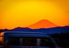 夕暮れ富士