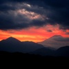 12月23日の夕暮れ富士山