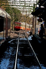 登山電車到着間近