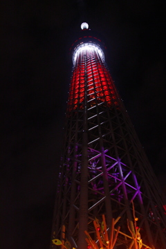 昨夜のスカイツリーです。